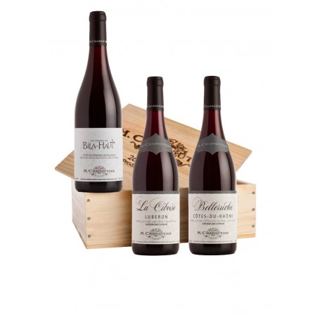 Coffret Grand Monsieur , Vallée du Rhône - Hermitage: vin de la Maison  M.CHAPOUTIER