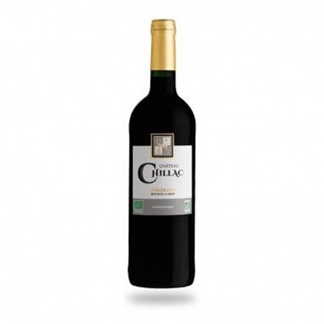 Bouteille de vin rouge BIO Bordeaux Château de Chillac 2017 - Vins et Cadeaux