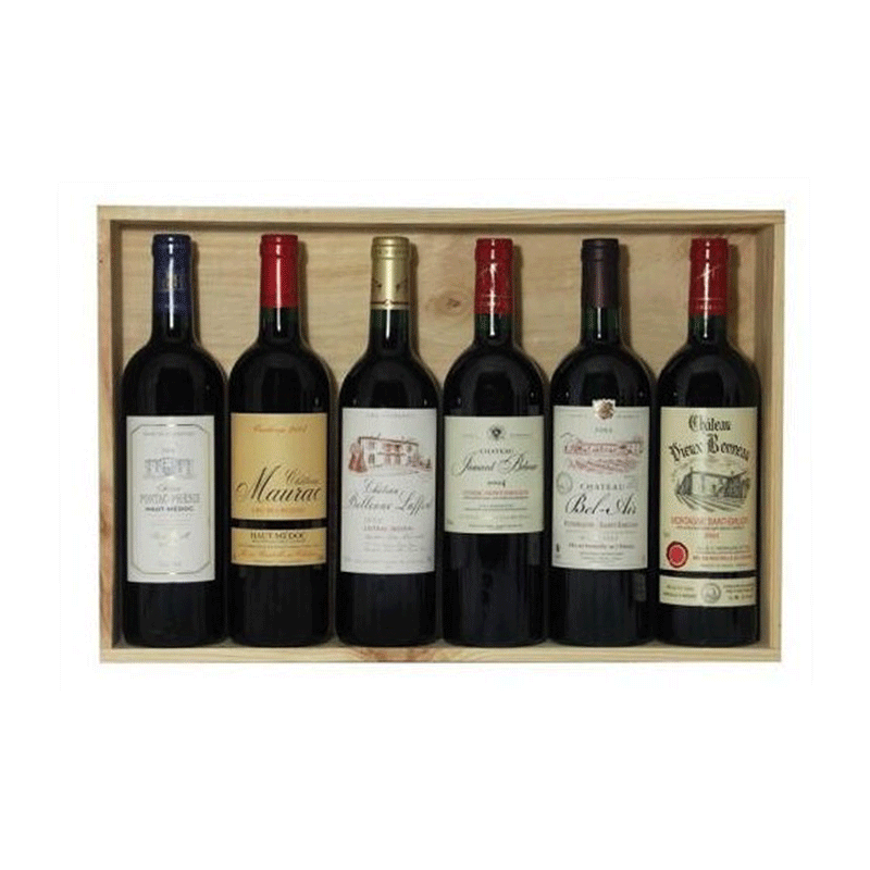 Coffret bois, RIVE DROITE/RIVE GAUCHE vin rouge - Vins et Cadeaux