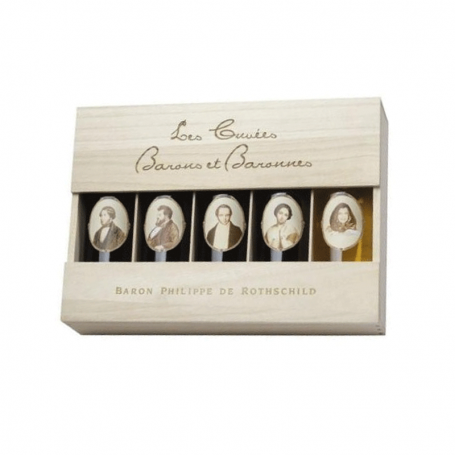 Coffret Caisse bois des 5 Barons et Baronne Domaine de Rothschild