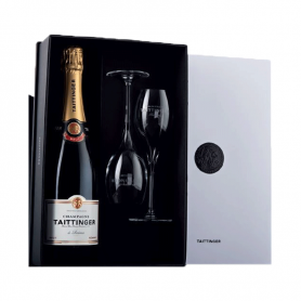 Coffret Champagne Taittinger Brut prestige + 2 flûtes - Vins et Cadeaux