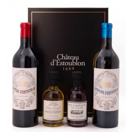 Coffret Epicure Vin rouge, vin blanc, et huile d'Olive du Chateau d'Estoublon